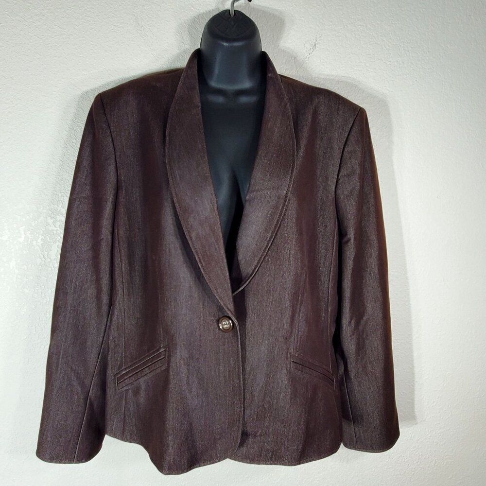 Le Suit Classic Brown Professional Women Blazer Jacket Size 18 Business Attire - Picture 7 of 12